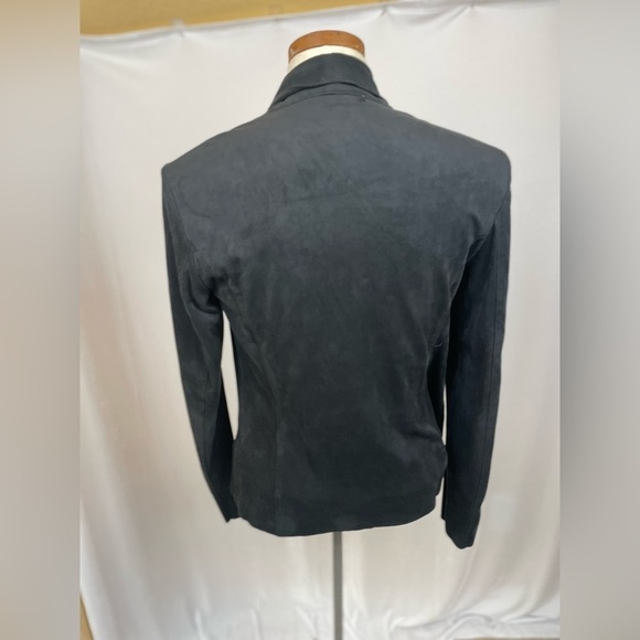 Catherine Malandrino black drape front Faux Suede Jacket size XS - Picture 3 of 5